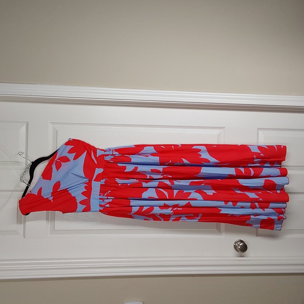 One Shoulder Long Length Rayon Floral Print Dress Size Small